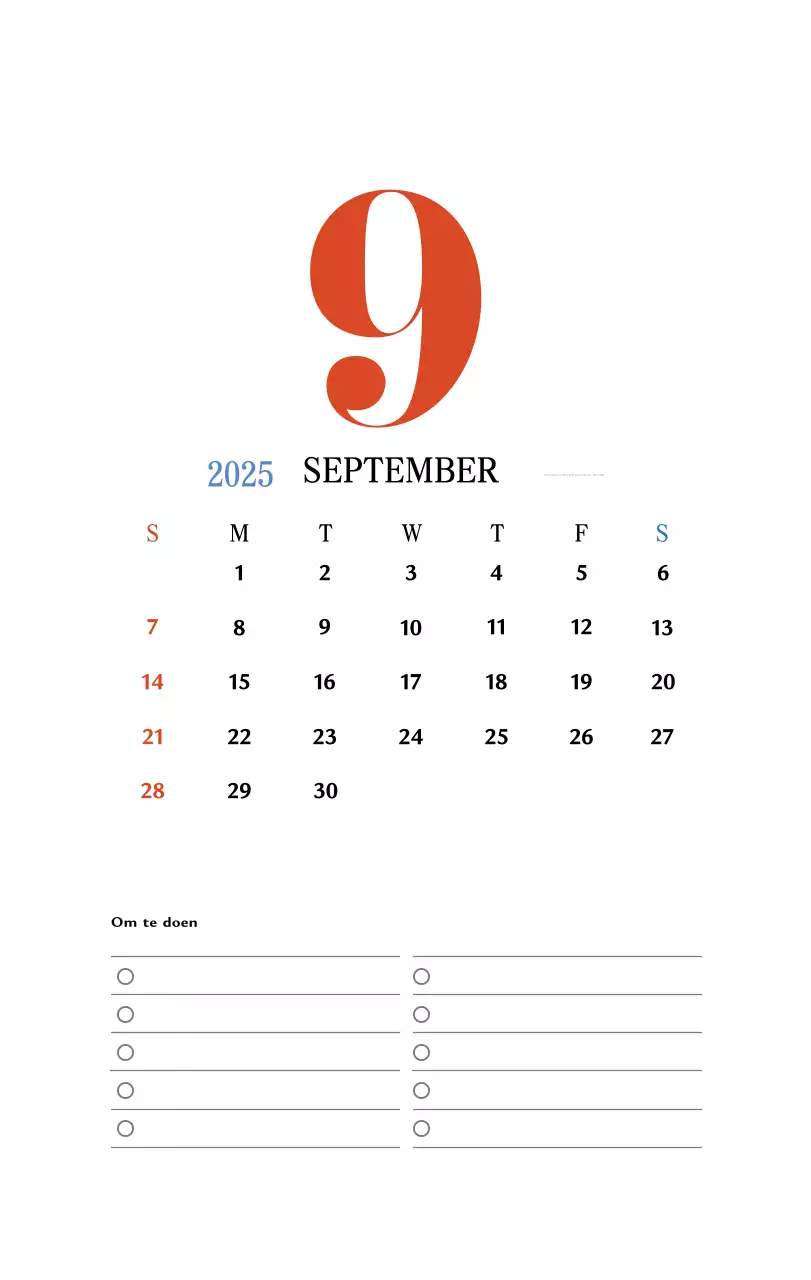 Retro concept memory kalender in rood