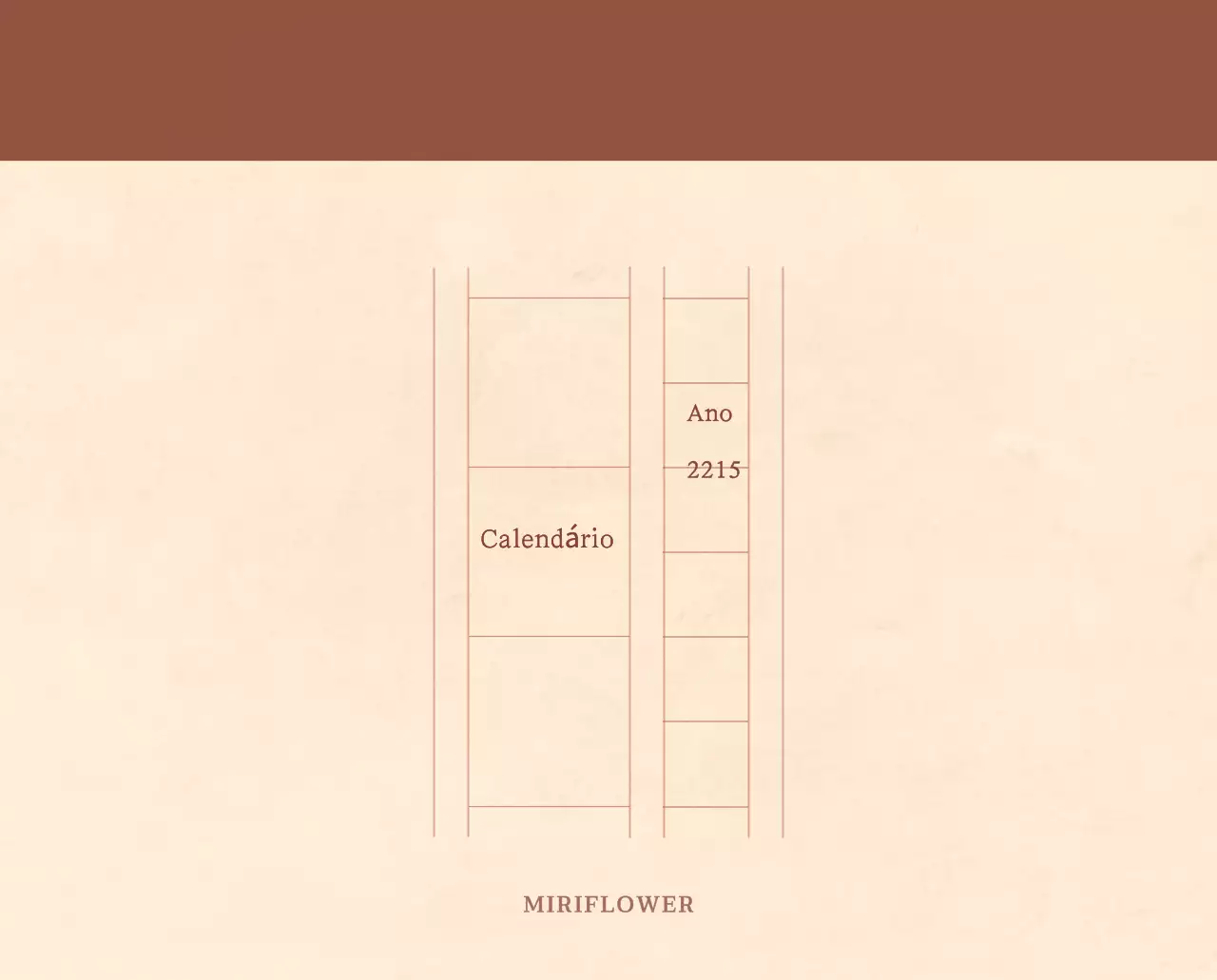 Um calendário florista sentimental num conceito de papel de lã castanho claro e castanho