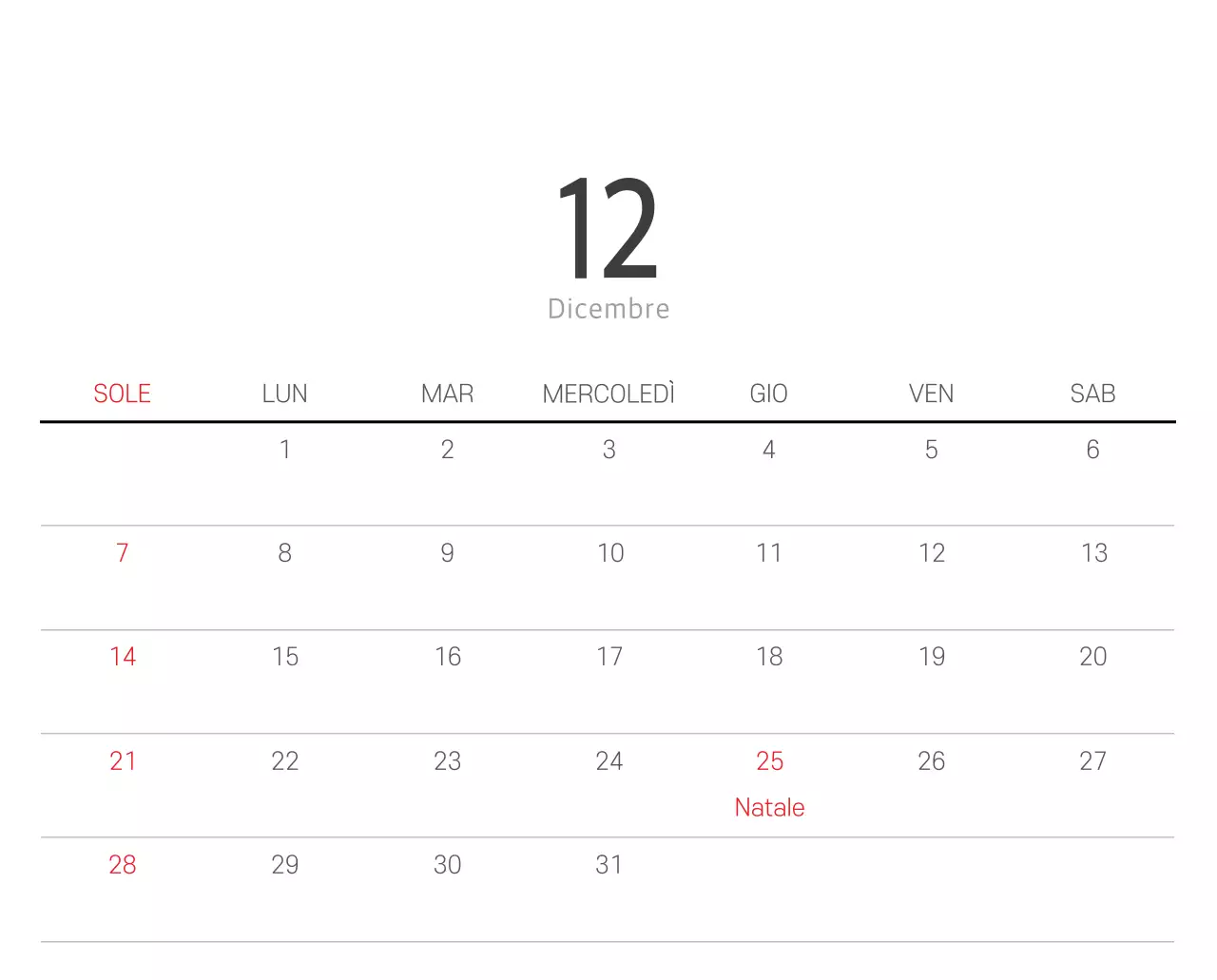 Calendario botanico naturale bianco e pulito