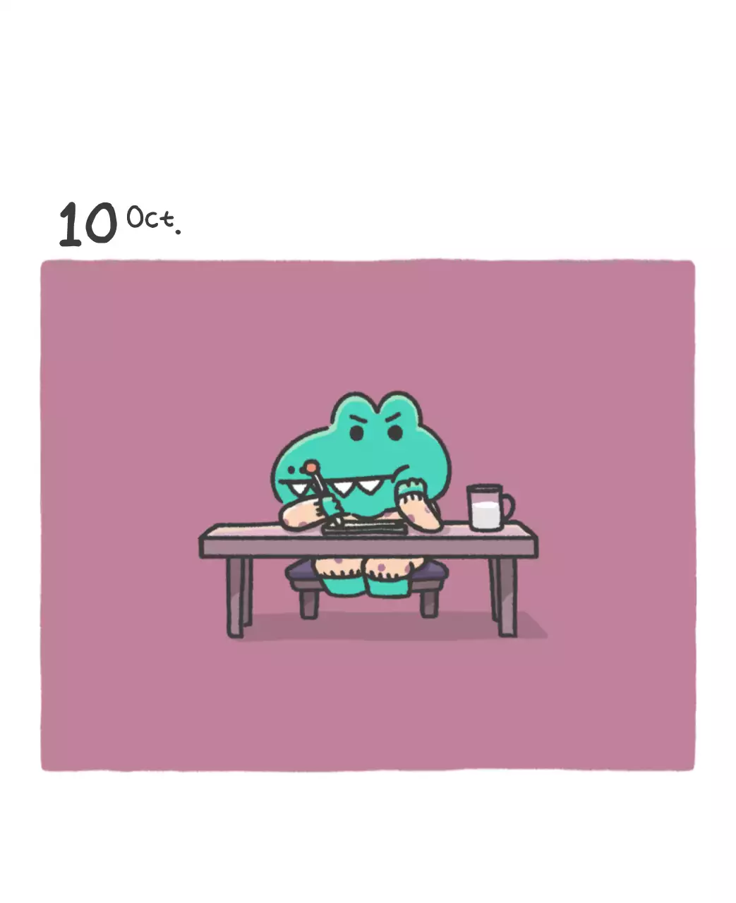 Un calendrier avec un concept d'illustration Ago mignon