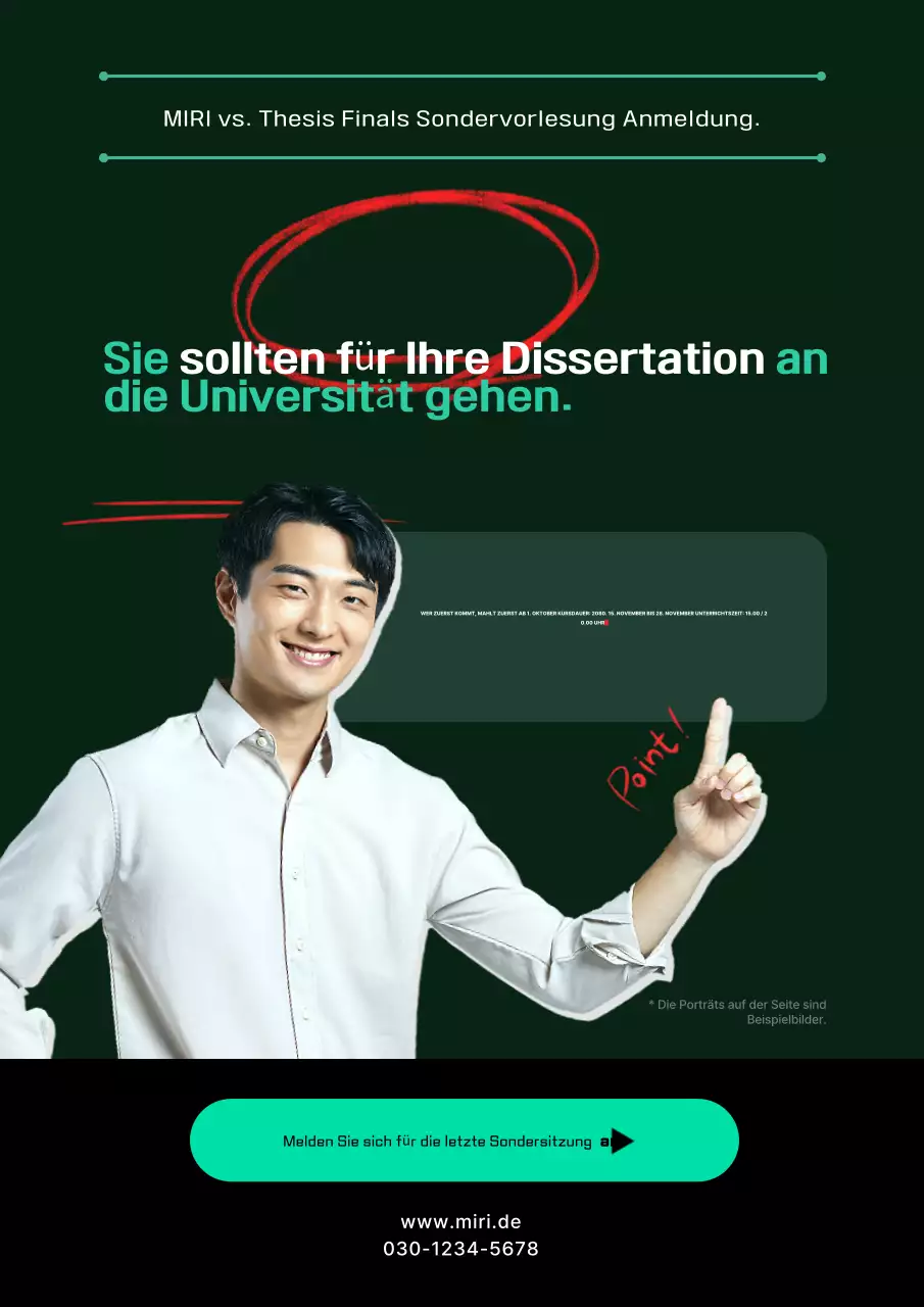 Eine moderne, grüne Anzeige für einen Aufsatzschreibkurs