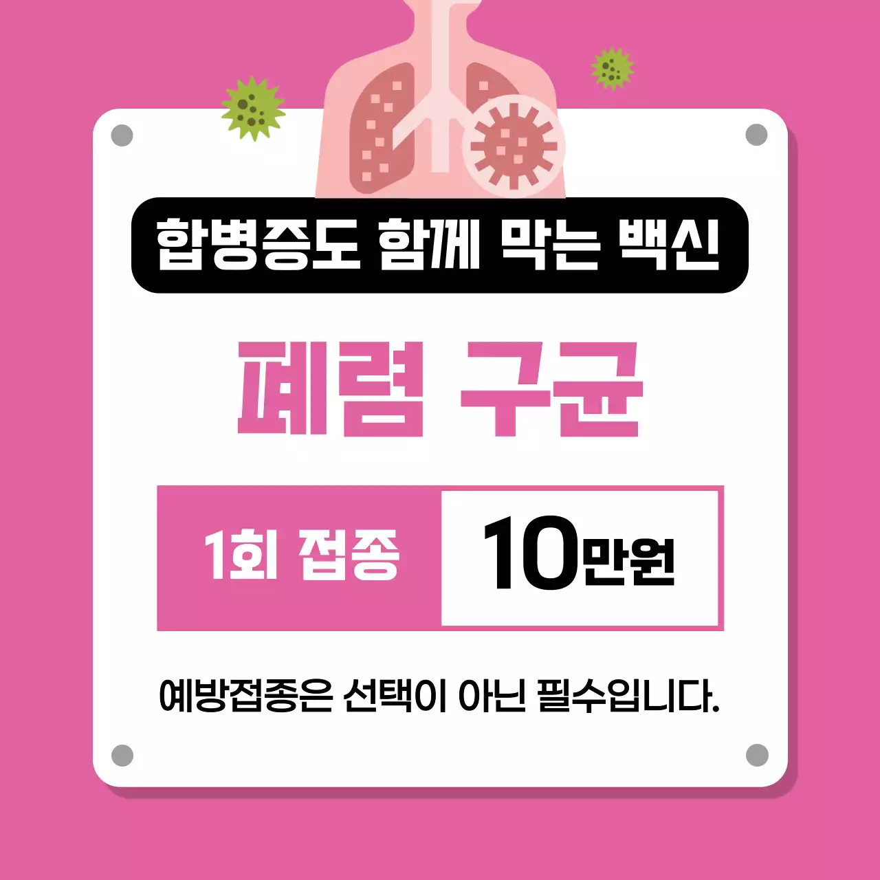 회색 심플 예방접종 안내