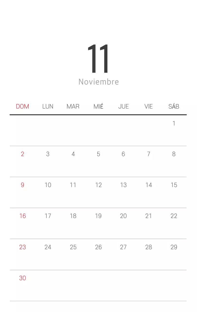 Calendario blanco de naturaleza botánica limpia