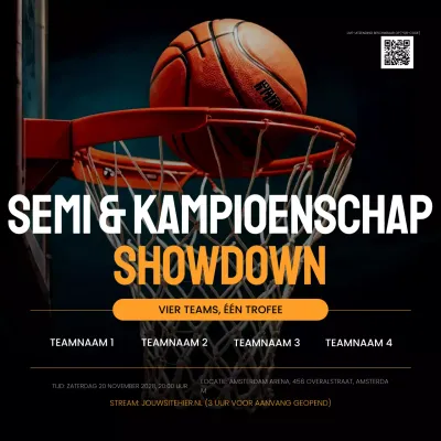 oranje modern basketbal evenement