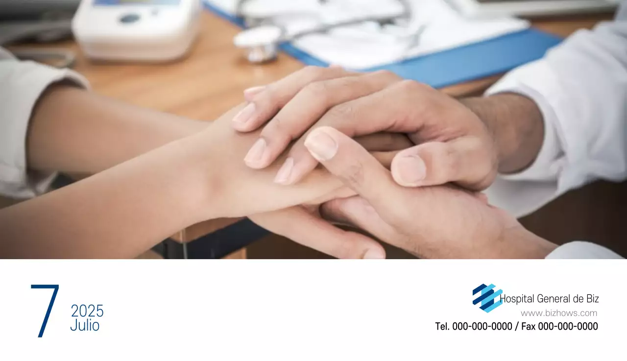 Calendario promocional Hospital Navy White Simple