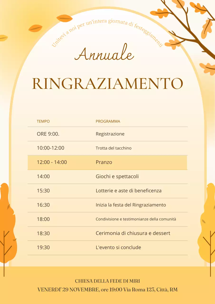 evento tradizionale arancione del Ringraziamento