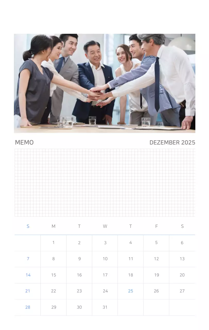 Blauer moderner Kalender Corporate Promotions