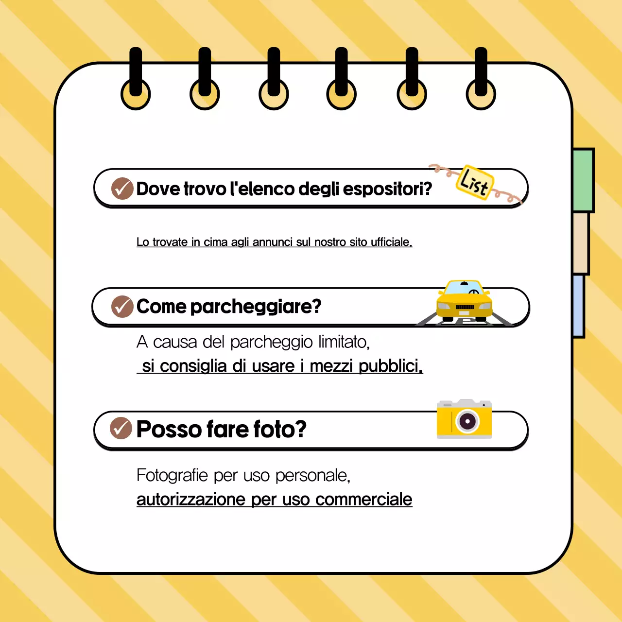 Informazioni che attirano l'attenzione su uno sfondo giallo