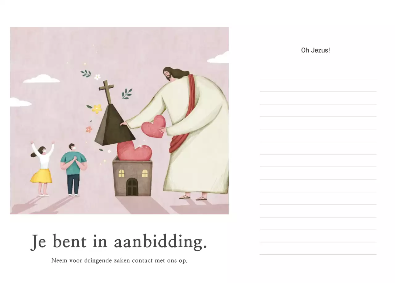 Pastel schone illustratie kerk