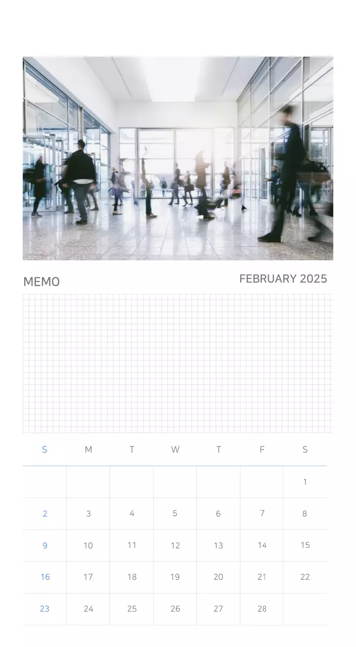 Blue Minimalist Calendar