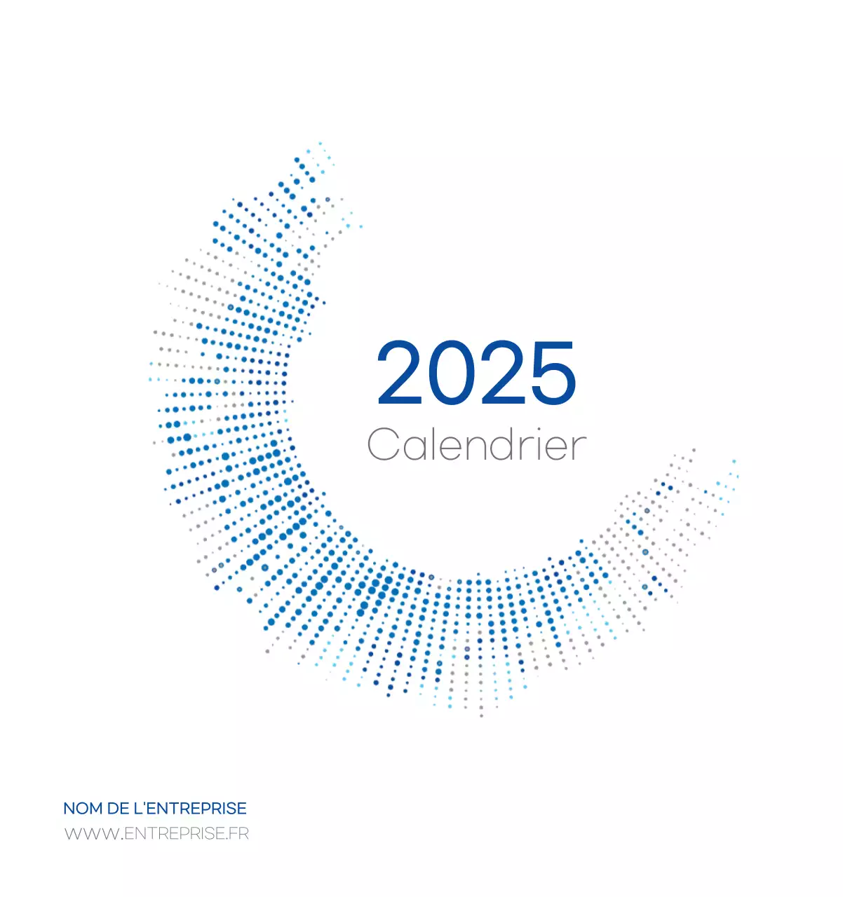 Publicité pour un calendrier d'entreprise minimaliste bleu