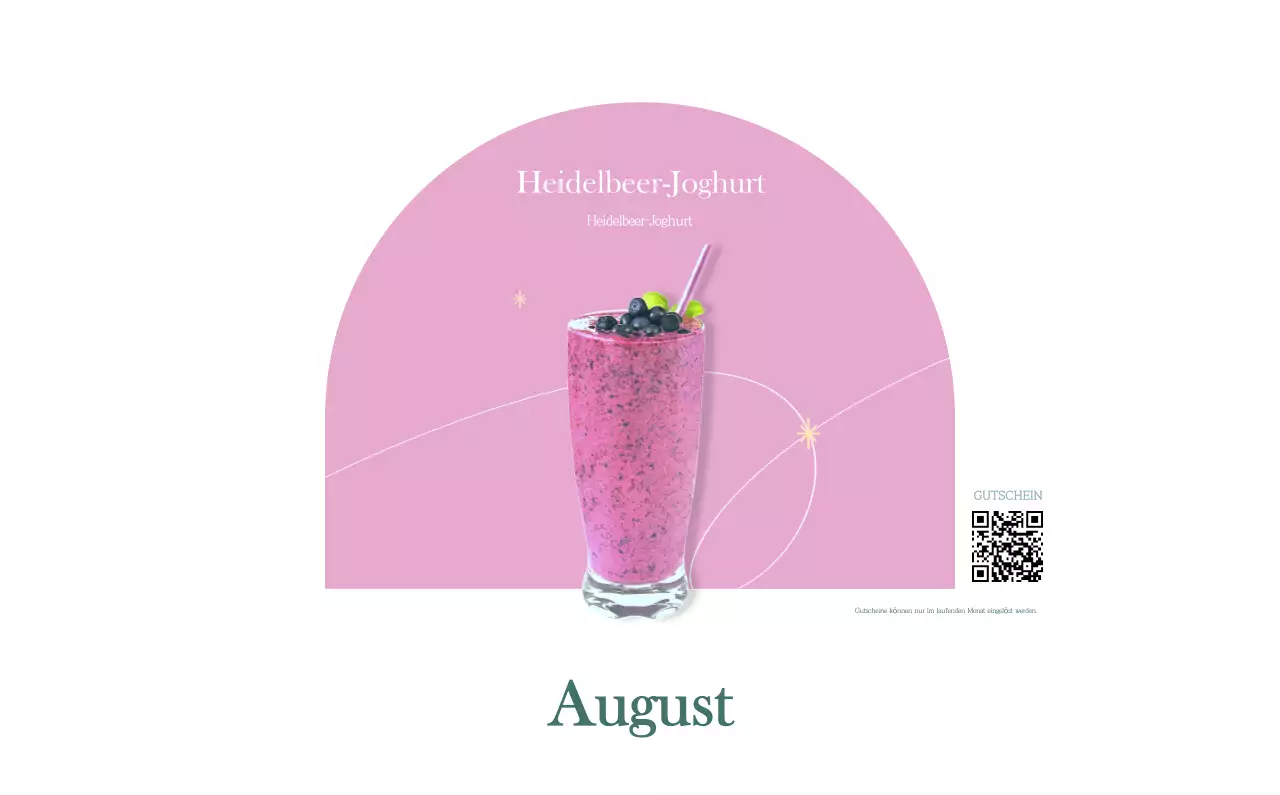 Ein moderner Café-Kalender mit Empfehlungen für das Getränk des Monats