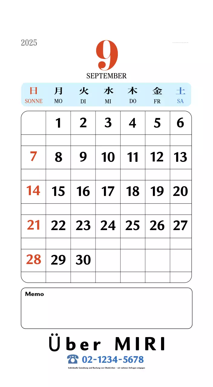 Retro-Konzept Erinnerungskalender in rot