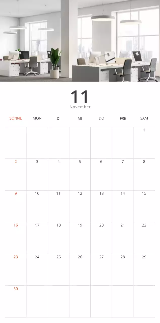 Beigefarbener minimalistischer Innenkalender