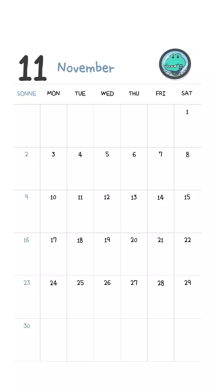 Ein Kalender mit einem niedlichen Ago-Illustrationskonzept