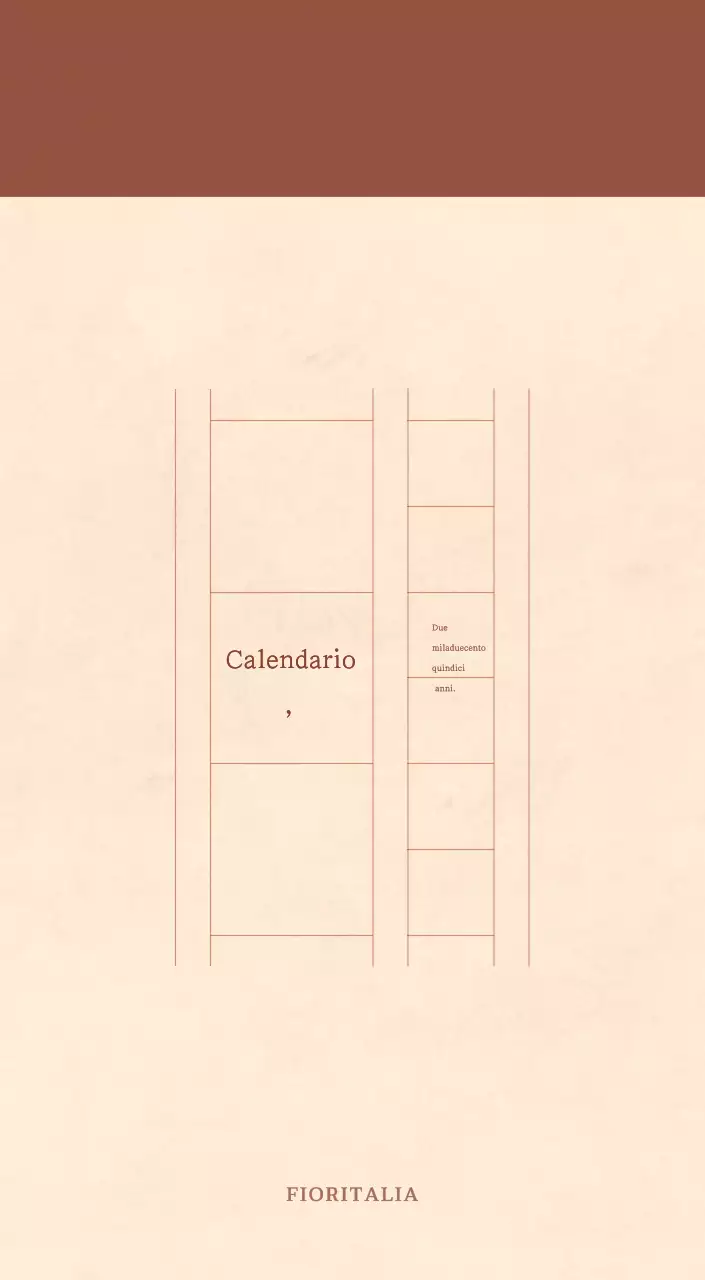 Un calendario sentimentale per fioristi in carta di lana marrone chiaro e marrone.