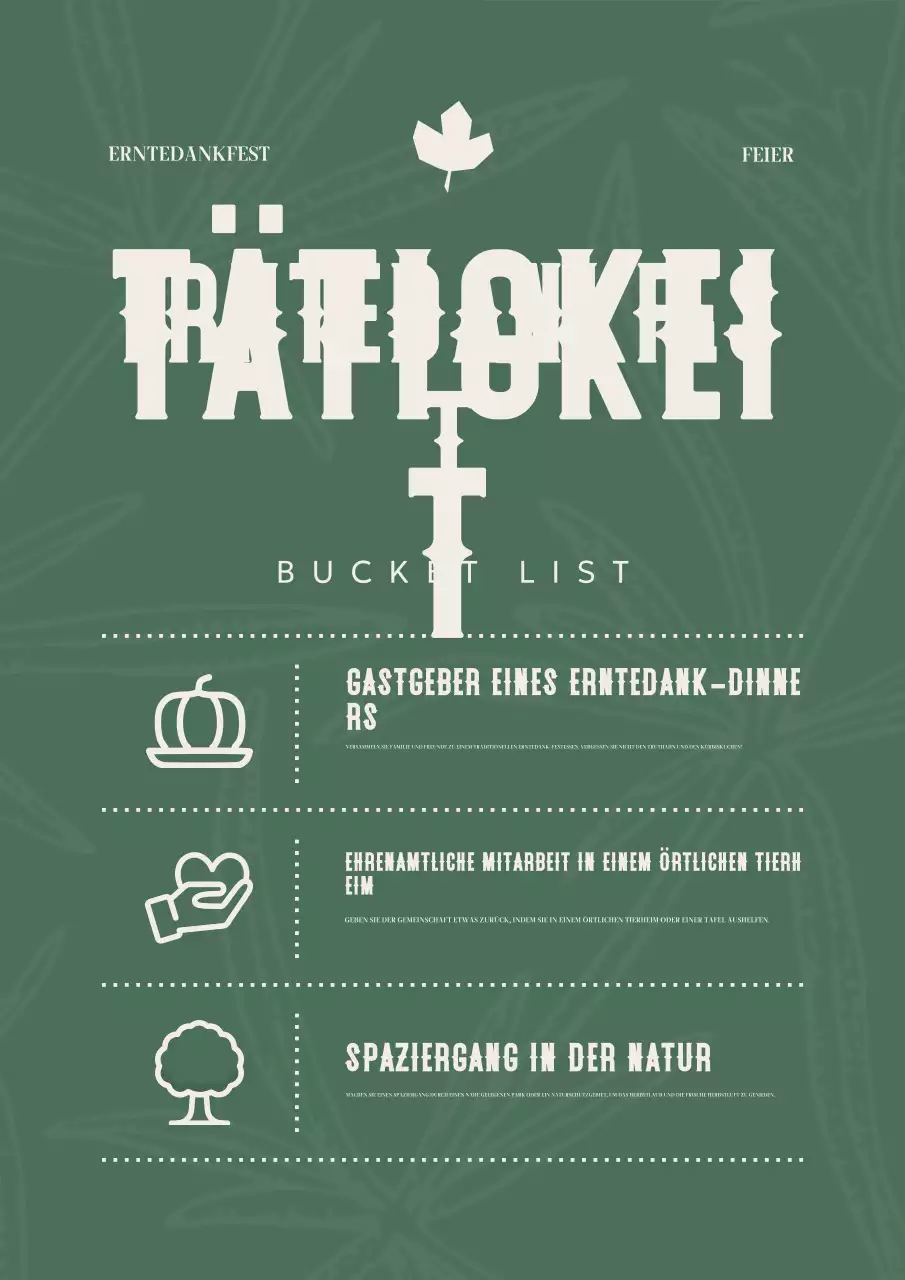 Checkliste für grüne Erntedankfest-Aktivitäten