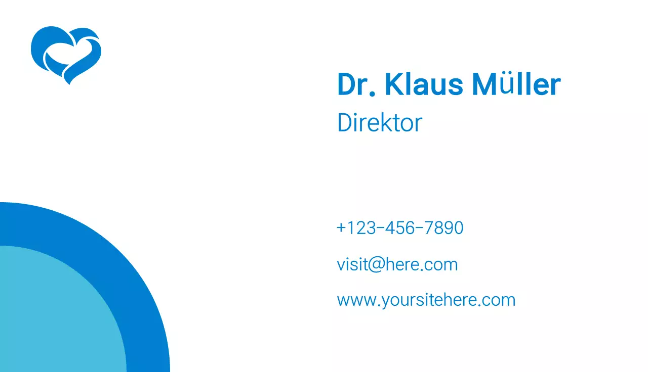 blaue Minimal-Visitenkarte