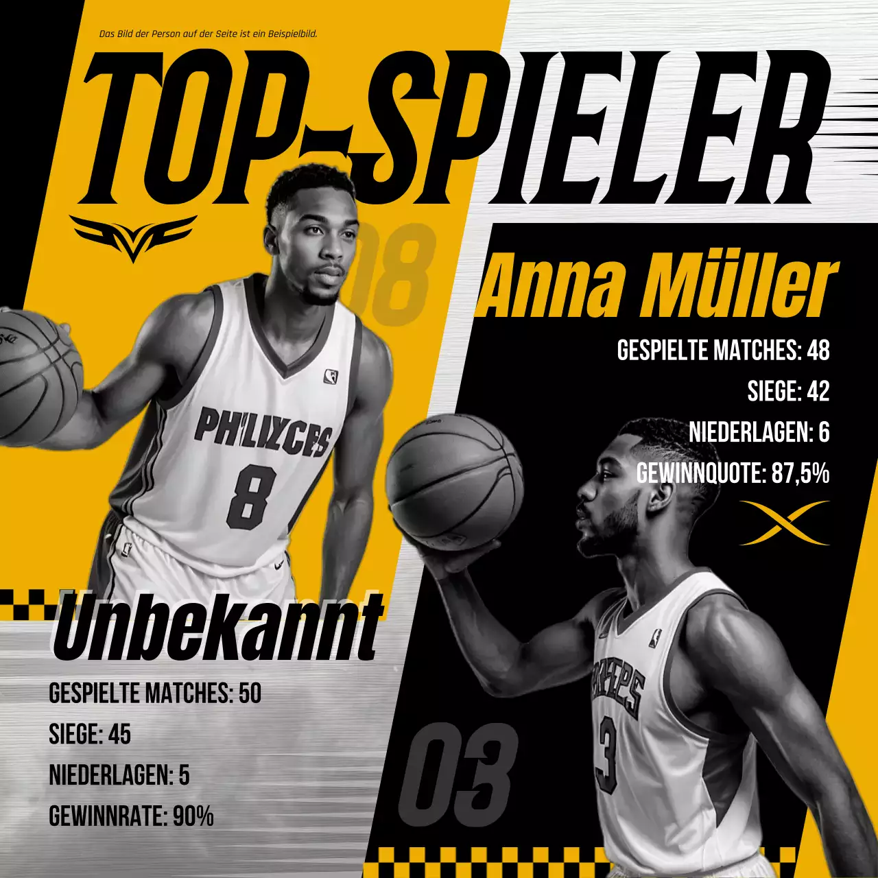 gelbe moderne Sportanzeige