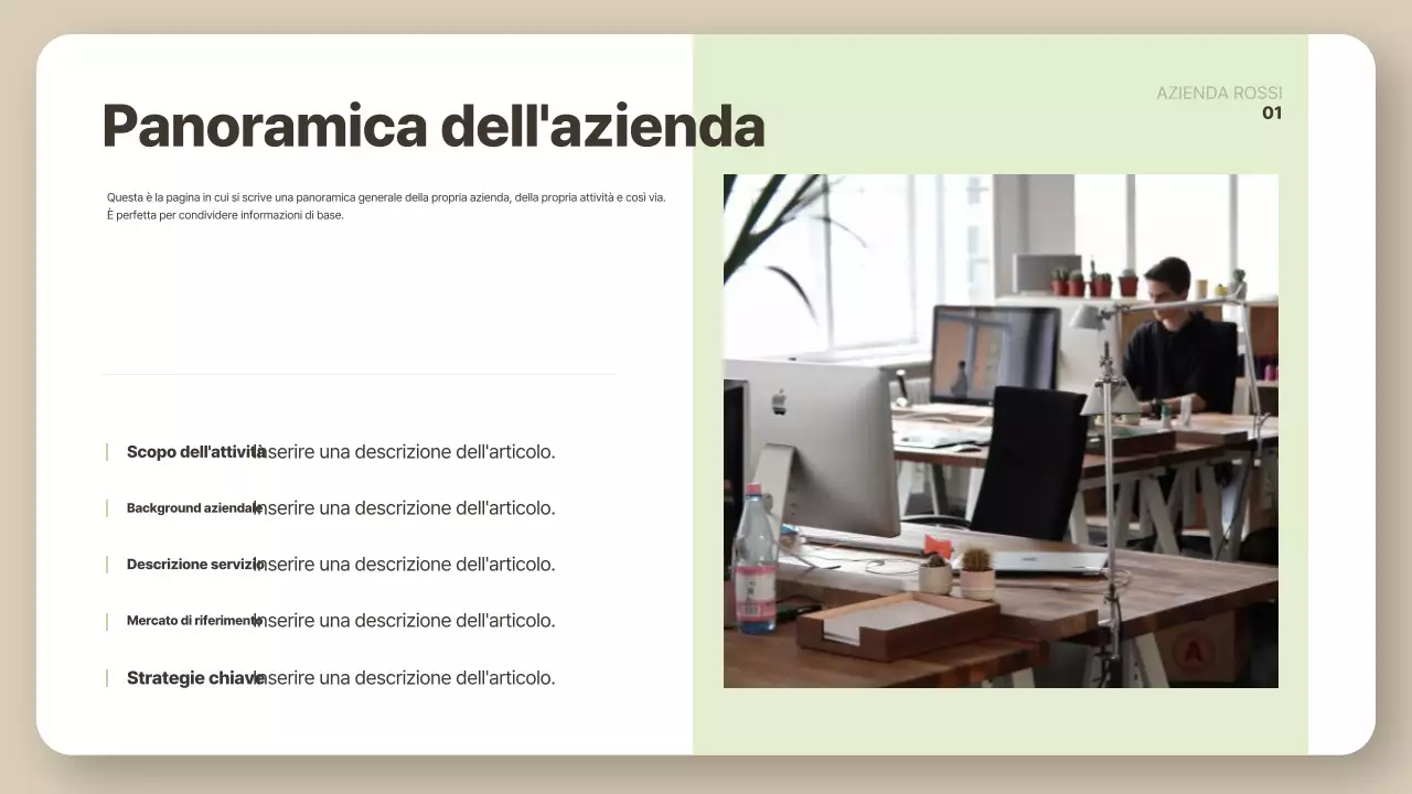 Descrizione del rapporto beige clean