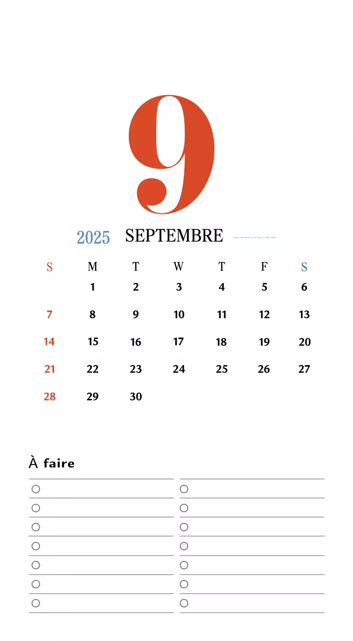 Calendrier de mémoire rétro en rouge