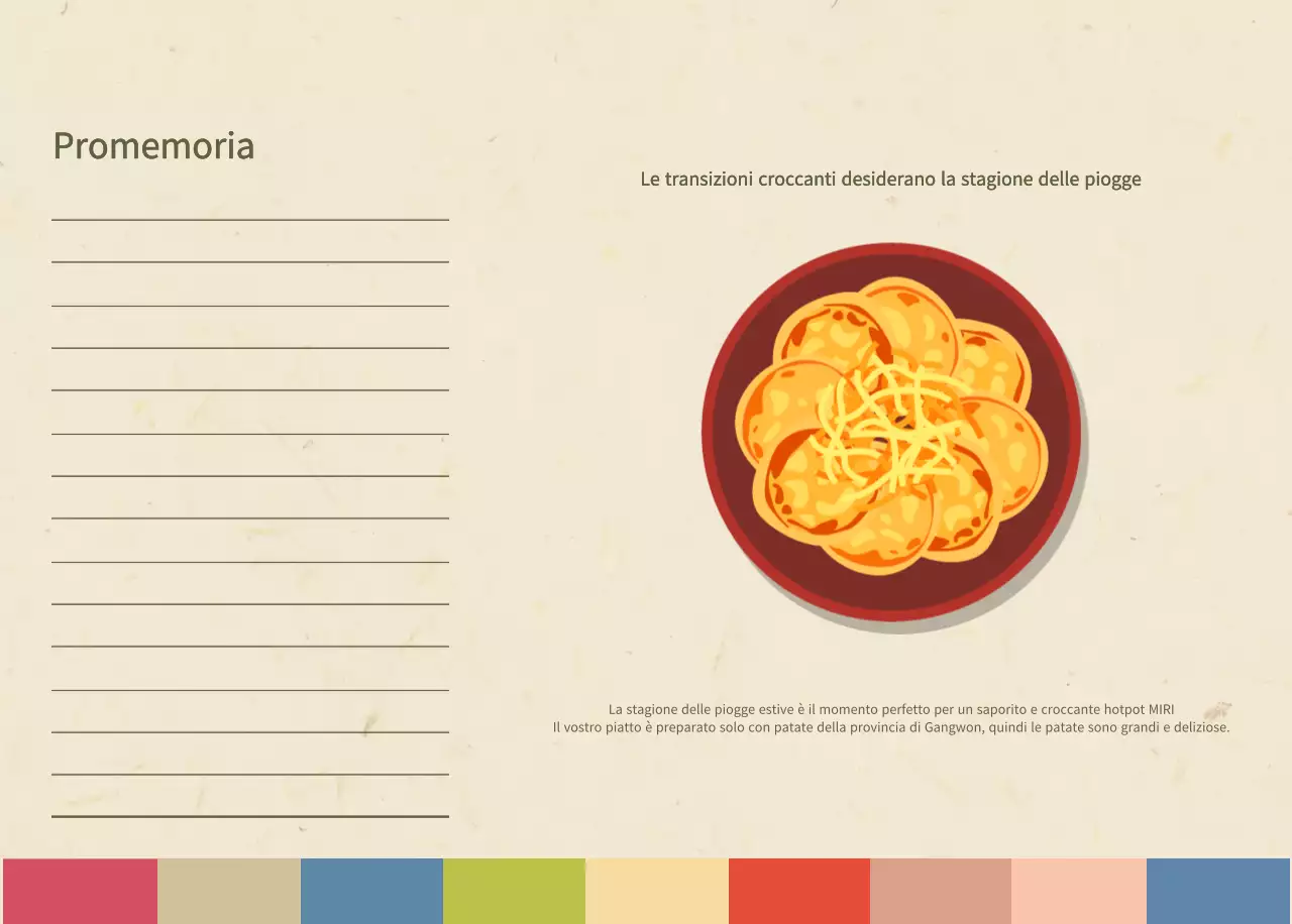 Calendario alimentare tradizionale beige