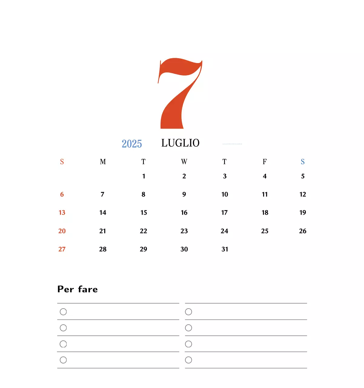 Calendario della memoria di concezione retrò in rosso