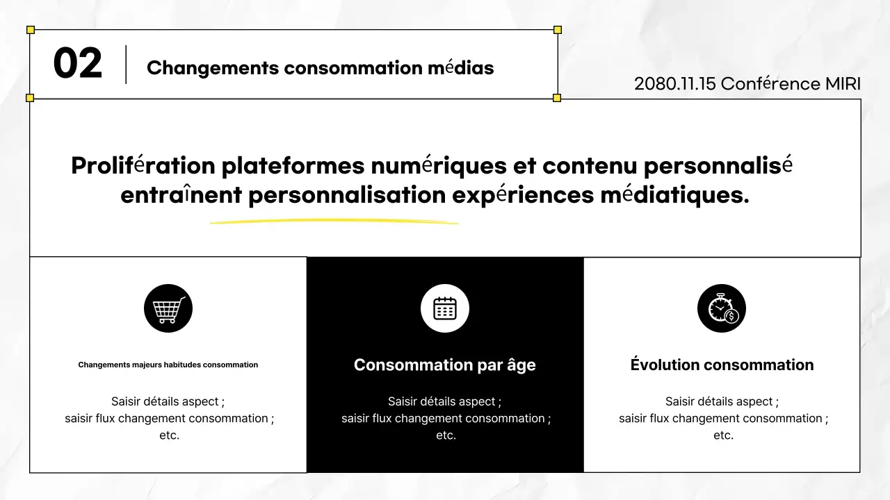 Fournir des informations sur le rapport noir et moderne