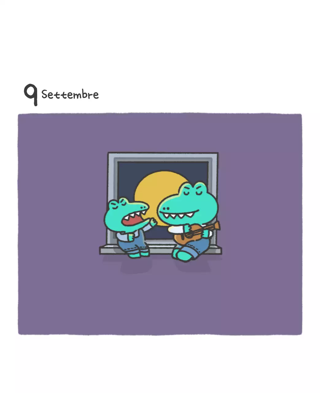 Un calendario con un simpatico concetto di illustrazione di Ago