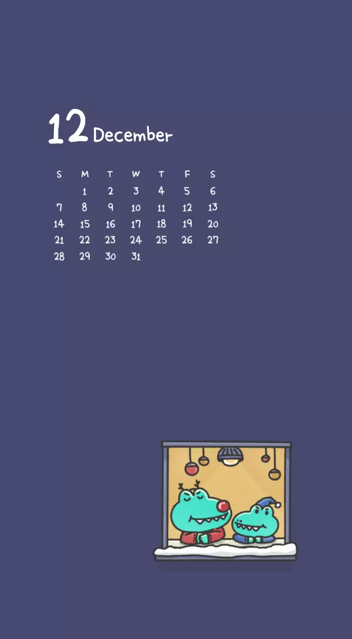 かわいいアゴイラストコンセプトのカレンダー