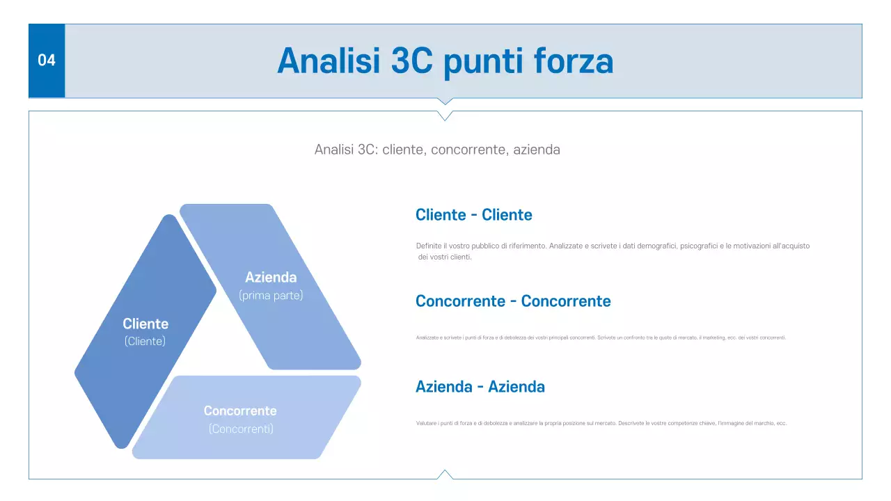 Prospetto aziendale moderno blu