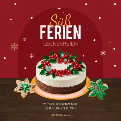 rote festliche Bäckerei-Aktion