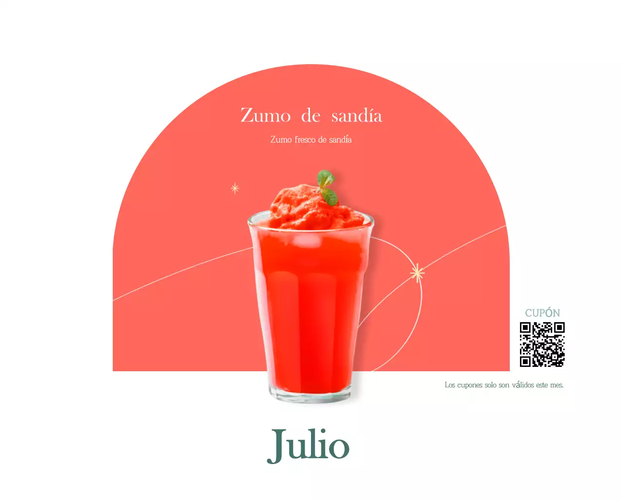 Un moderno calendario de cafeterías con recomendaciones para la bebida del mes