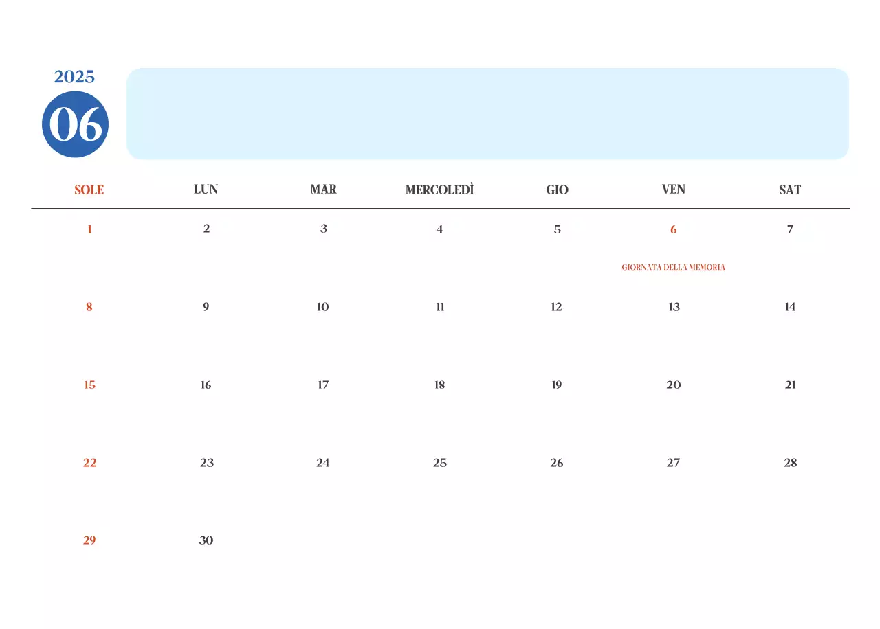 Calendario ospedaliero moderno blu