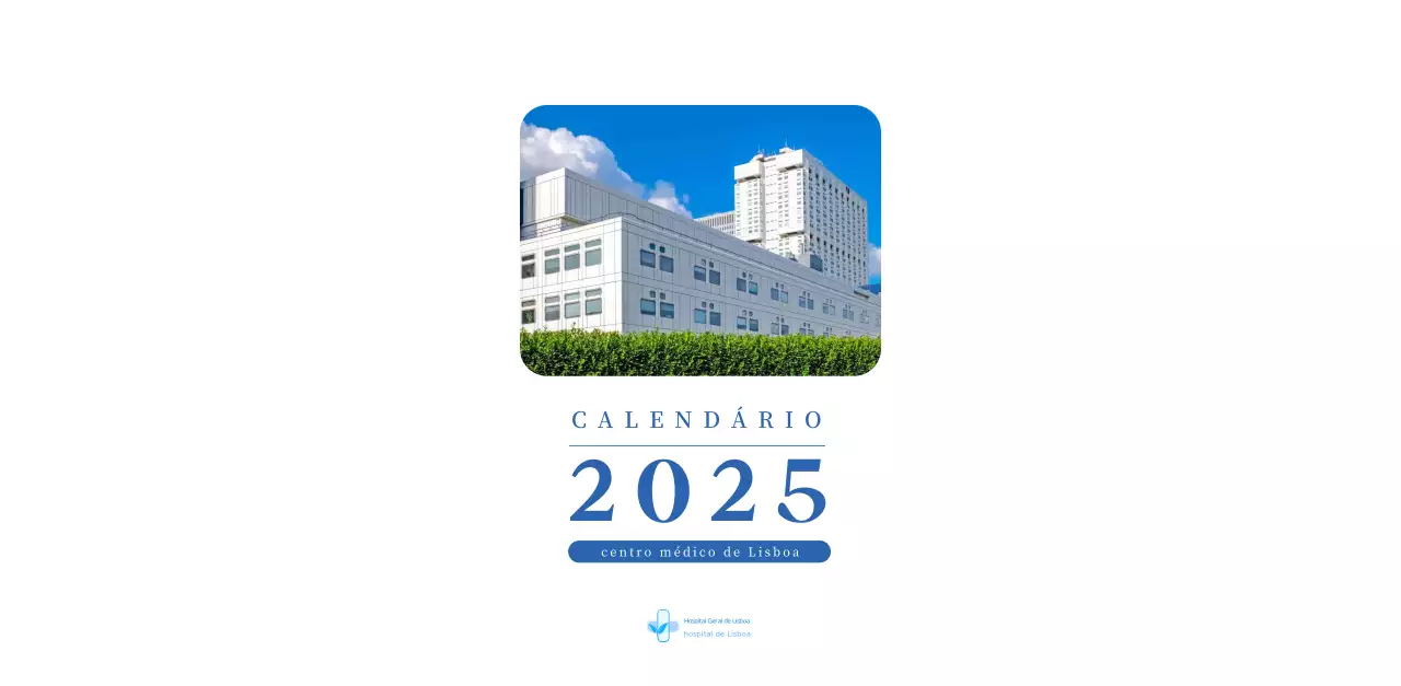 Calendário hospitalar moderno azul