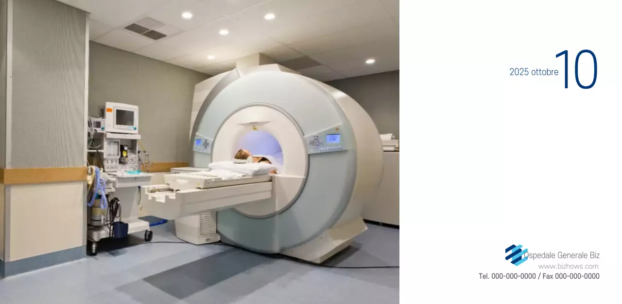 Calendario promozionale dell'ospedale semplice, bianco e blu