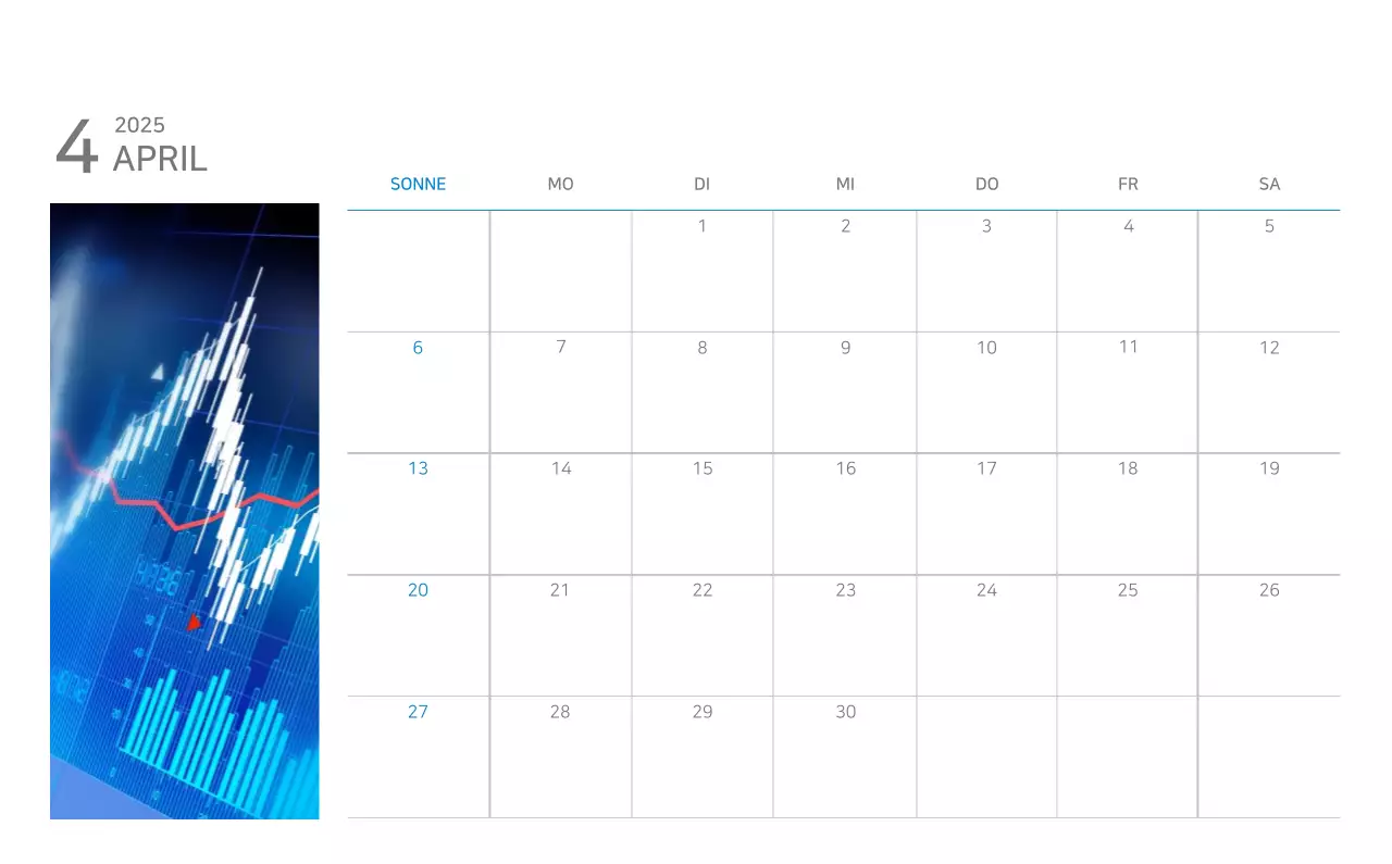Blauer minimalistischer Kalender