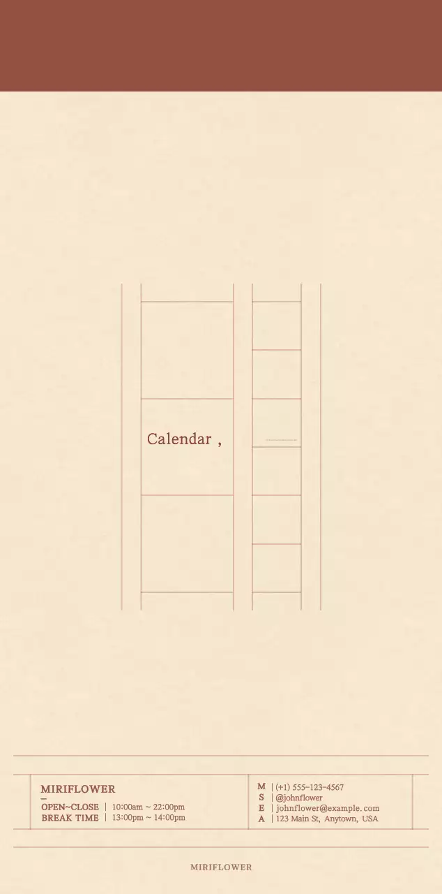 A sentimental florist concept calendar in light brown and brown wax paper