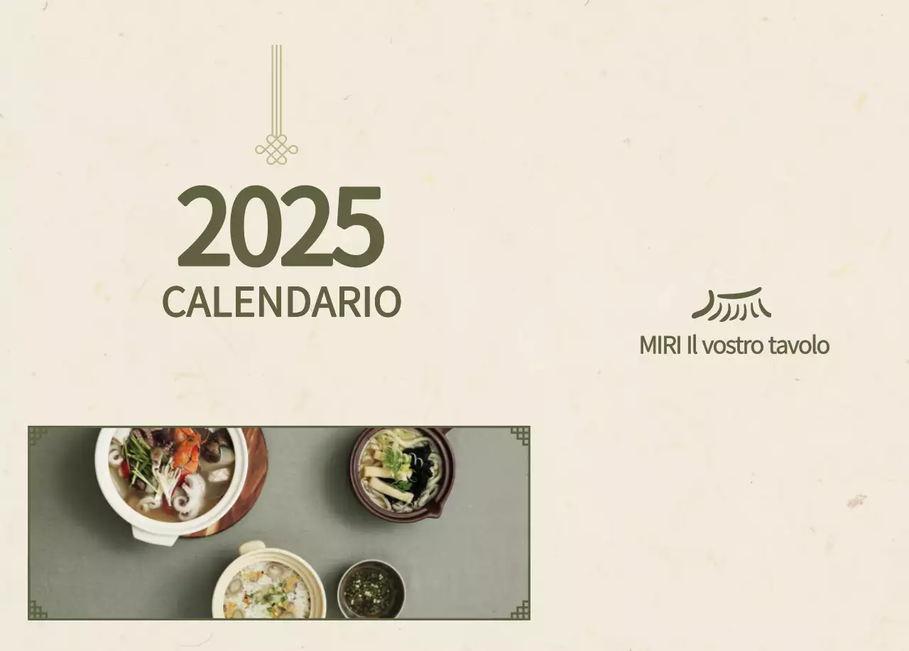 Calendario alimentare tradizionale beige