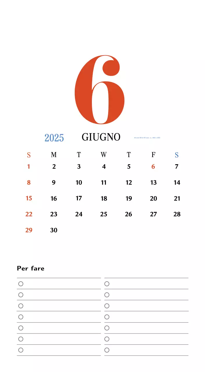 Calendario della memoria di concezione retrò in rosso