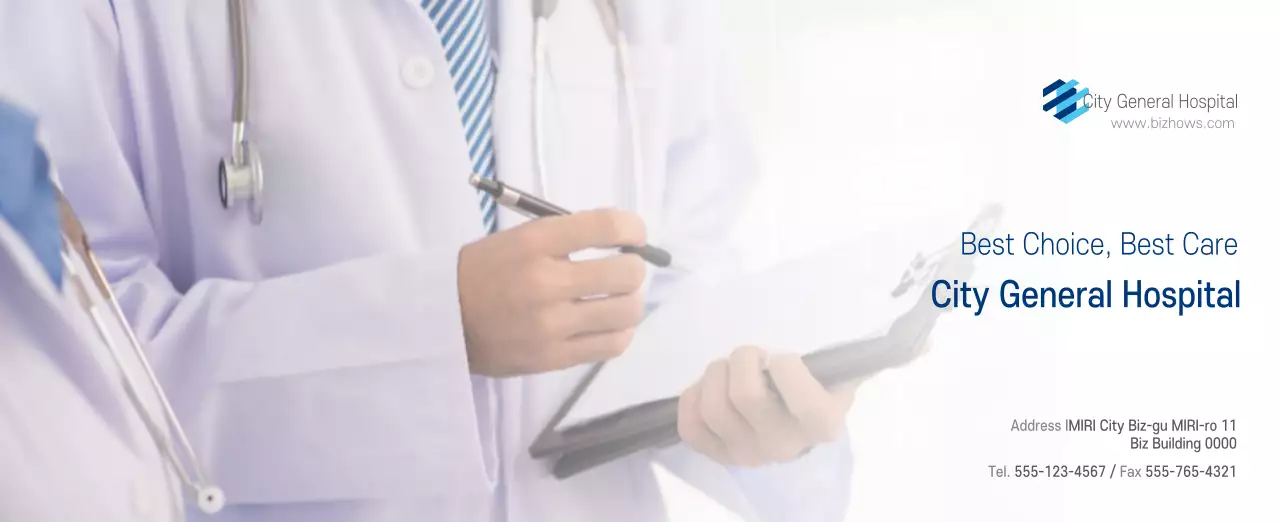 Navy White Simple Hospital Promotional Calendar