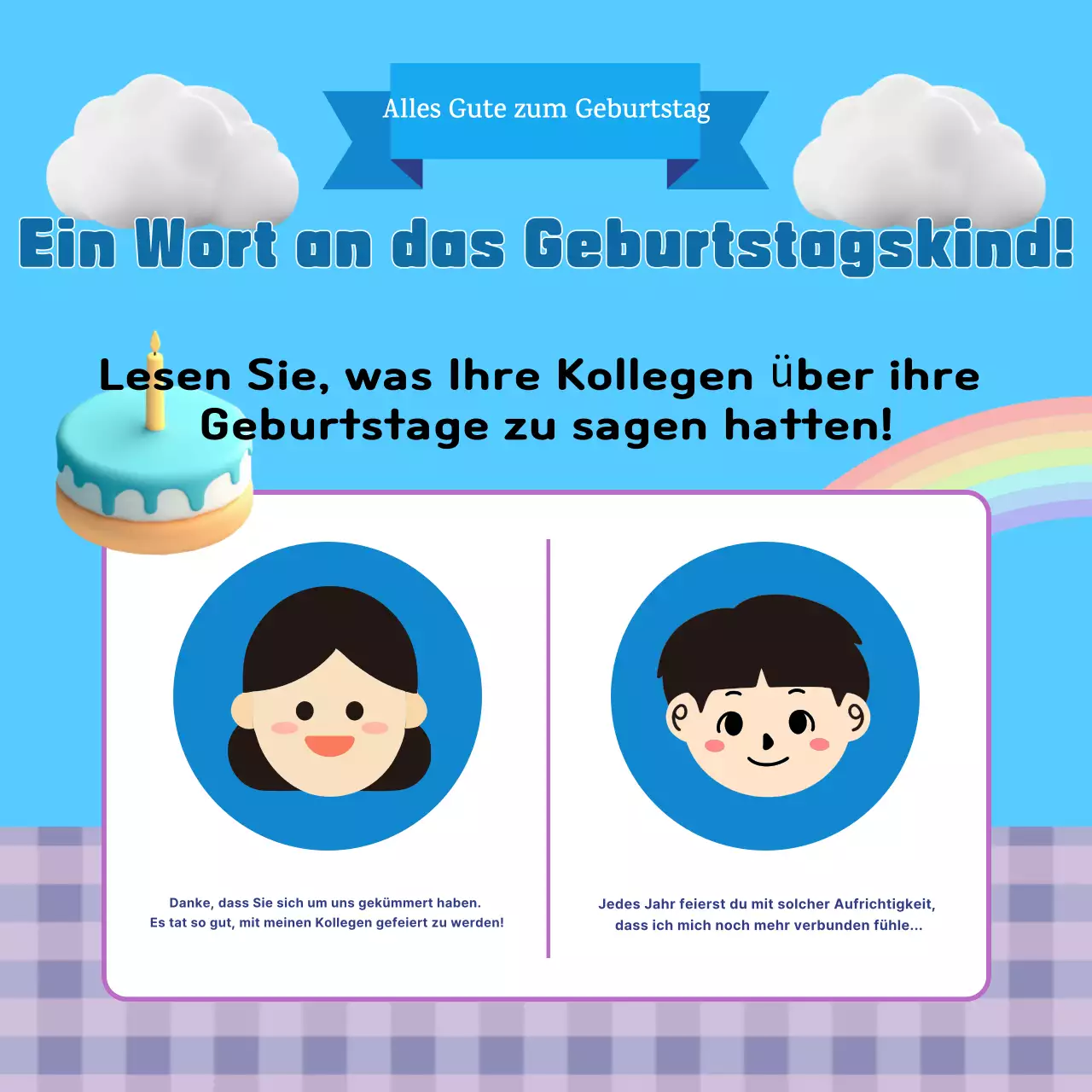 Eine hellblaue Geburtstagsfeier