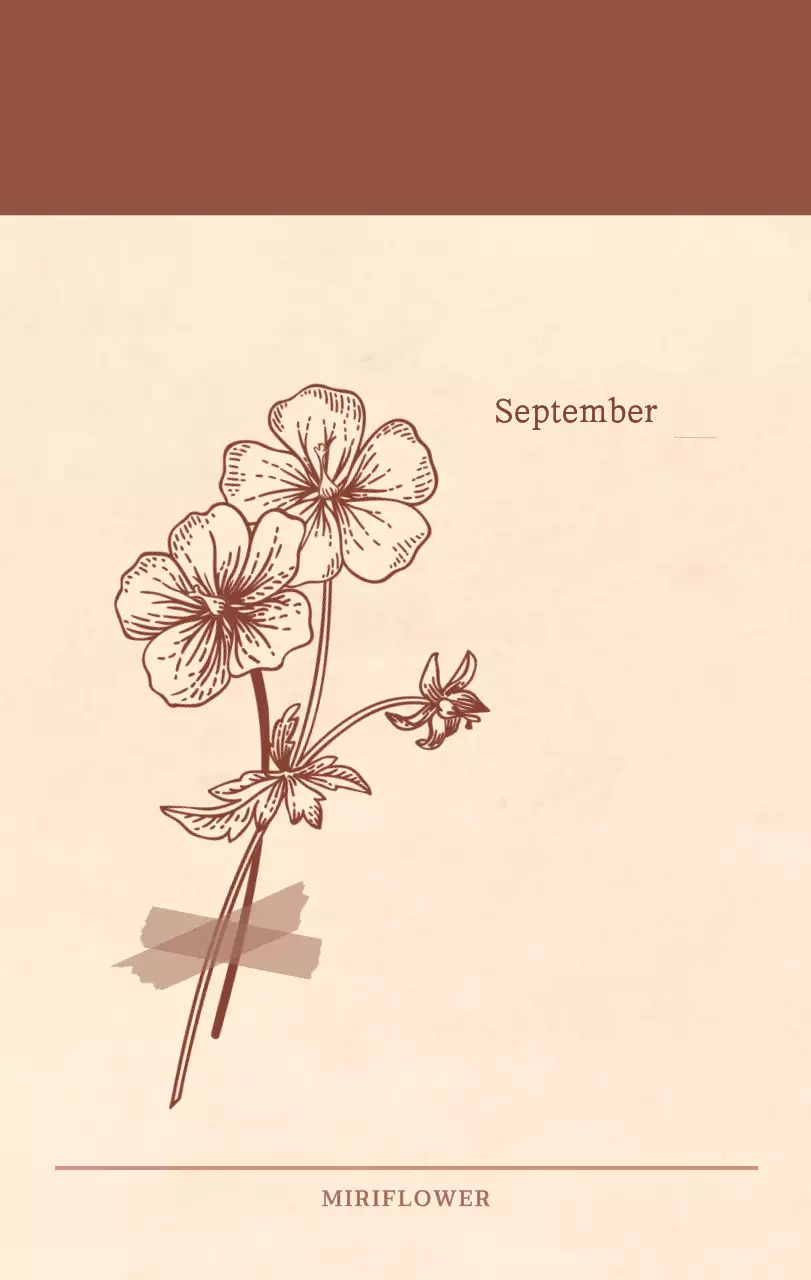 Kalender toko bunga sentimental dengan konsep kertas tenun berwarna coklat muda dan coklat