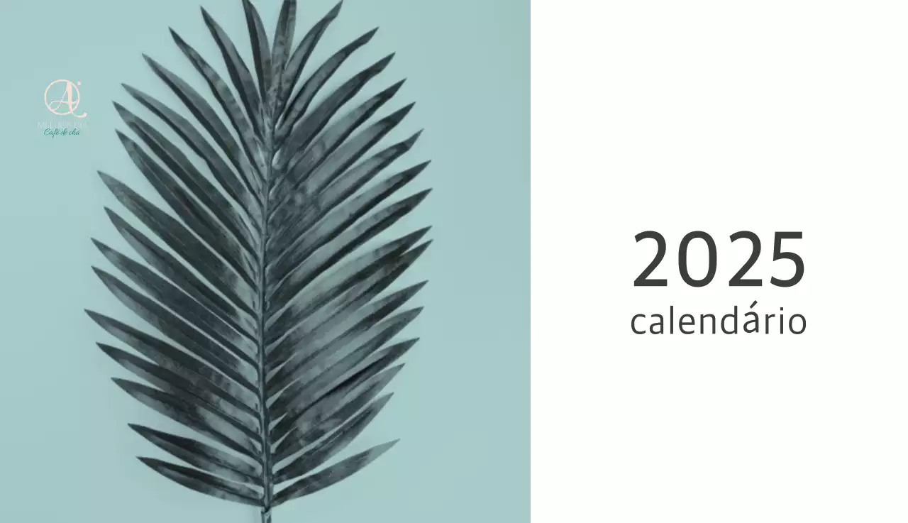 Calendário botânico da natureza branco e limpo