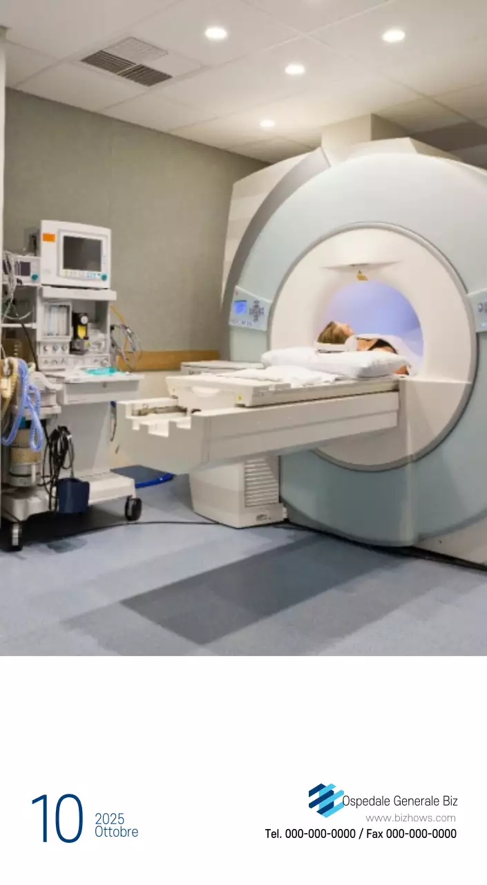 Calendario promozionale dell'ospedale semplice, bianco e blu