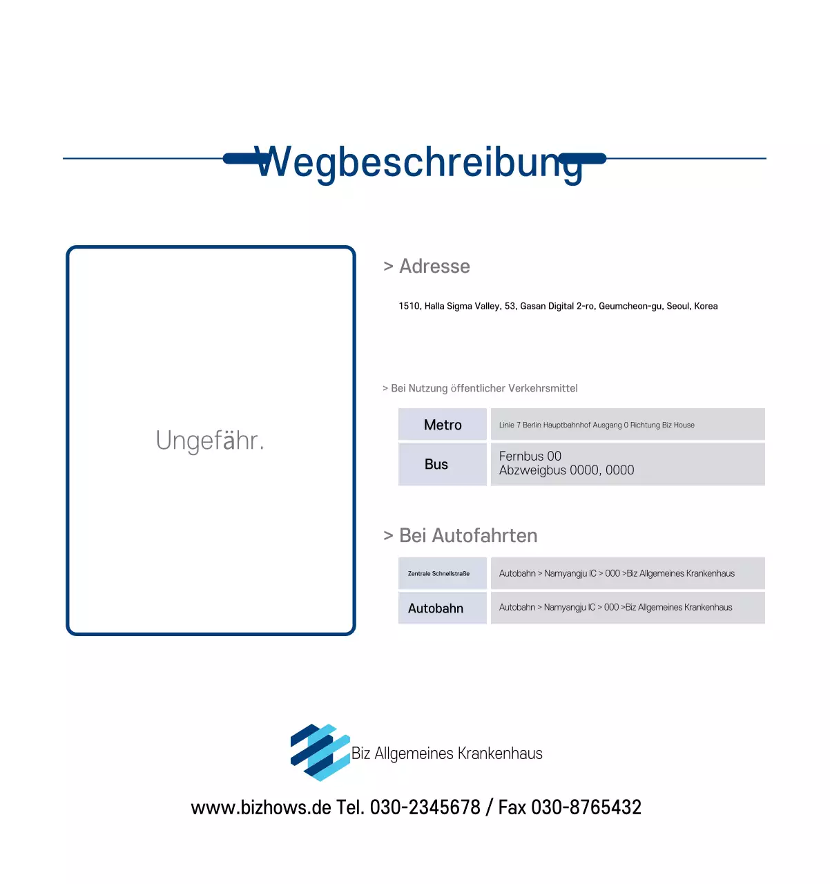 Marineblauer einfacher Krankenhaus-Werbekalender