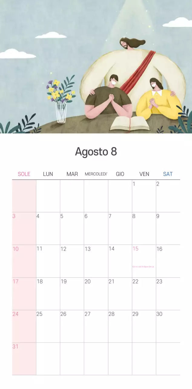 Chiesa illustrazione pulita pastello