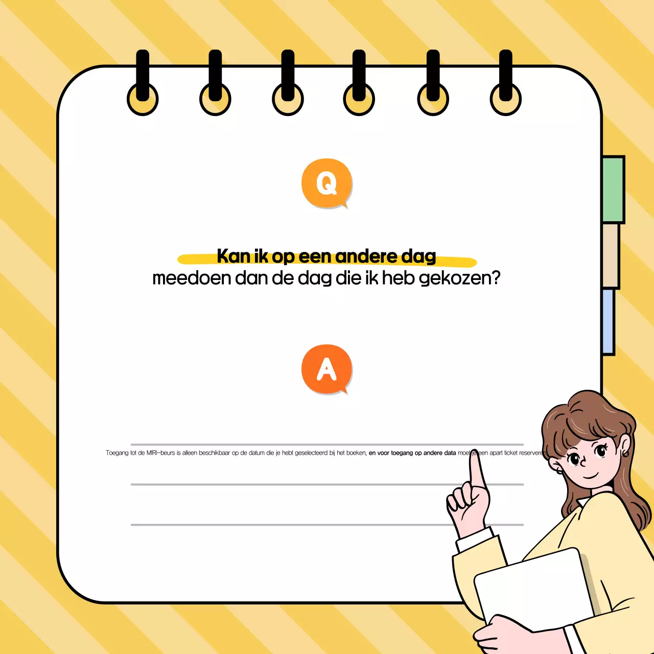 Opvallende informatie op een gele achtergrond