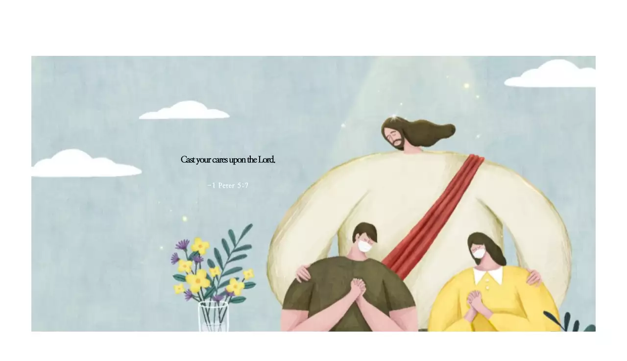 Ilustrasi gereja yang bersih dengan warna pastel