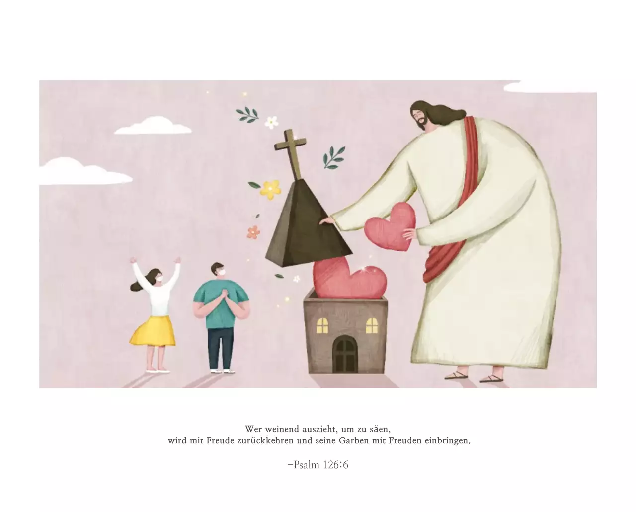 Pastell saubere Illustration Kirche